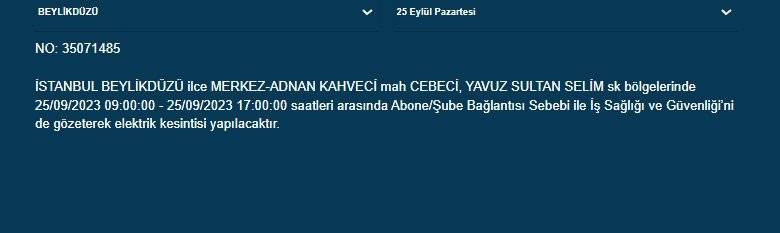 BEDAŞ İstanbul’un 22 ilçesinde elektriklerin kesileceğini duyurdu - Resim: 17